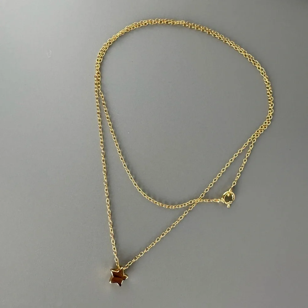 14k Gold Vermeil Star Necklace – Dainty Minimalist Pendant